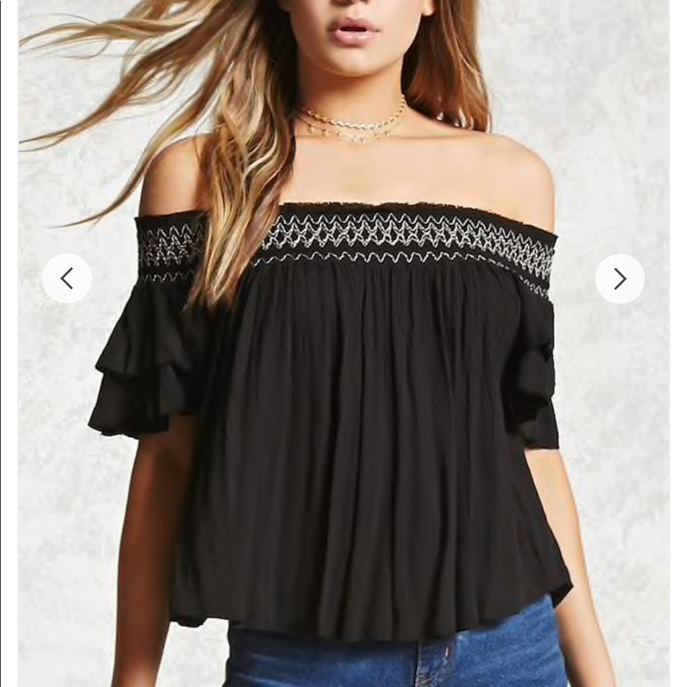 Smocked Off-The-Shoulder Top